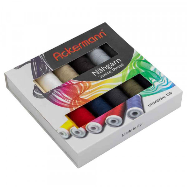 ACKERMANN Universal Nähgarn Set Farben-Mix 12x1000m