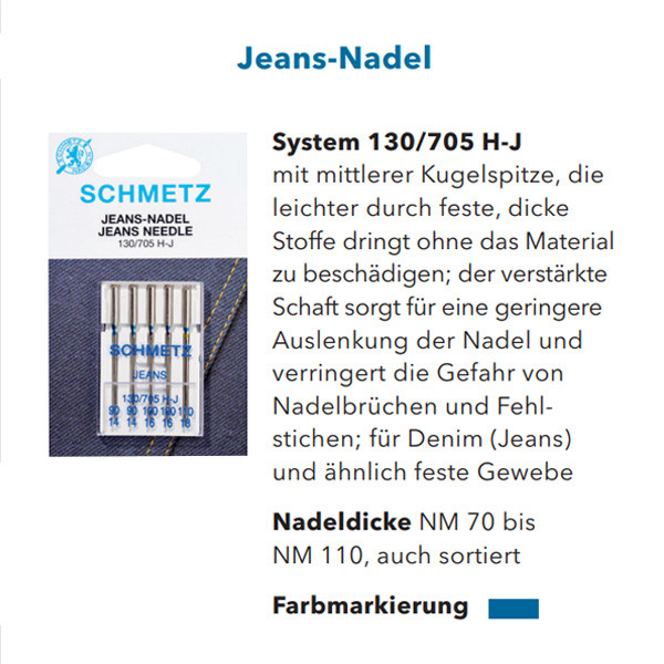 SCHMETZ Jeans-Nadeln 90-110 5er-Packung