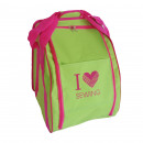 Mobile Preview: Overlocktasche grün/pink
